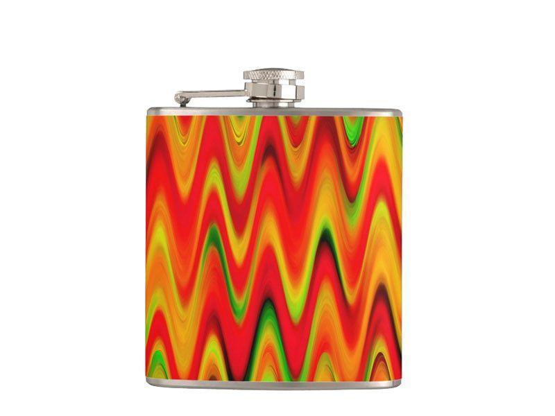 Hip Flasks-WAVY #1 Hip Flasks-Reds &amp; Oranges &amp; Yellows &amp; Greens-from COLORADDICTED.COM-