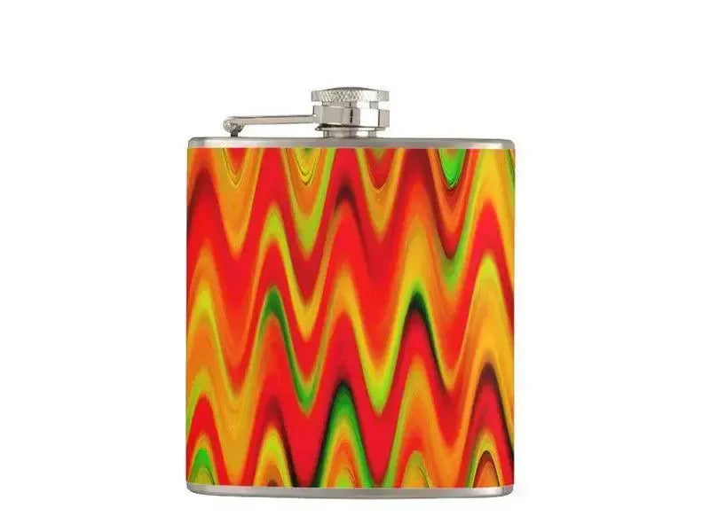 Hip Flasks-WAVY #1 Hip Flasks-Reds & Oranges & Yellows & Greens-from COLORADDICTED.COM-