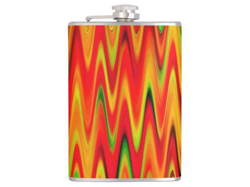 Hip Flasks-WAVY #1 Hip Flasks-Reds &amp; Oranges &amp; Yellows &amp; Greens-from COLORADDICTED.COM-