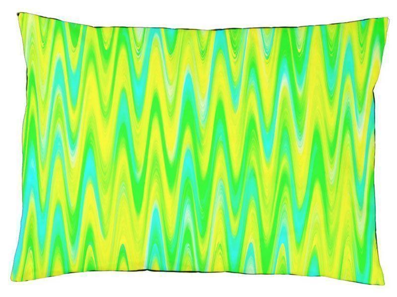 Dog Beds-WAVY #1 Indoor/Outdoor Dog Beds-Greens, Yellows &amp; Light Blues-from COLORADDICTED.COM-