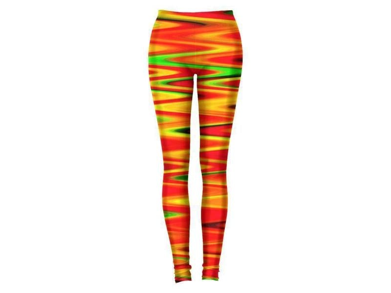 Leggings-WAVY #1 Leggings-Reds &amp; Oranges &amp; Yellows &amp; Greens-from COLORADDICTED.COM-