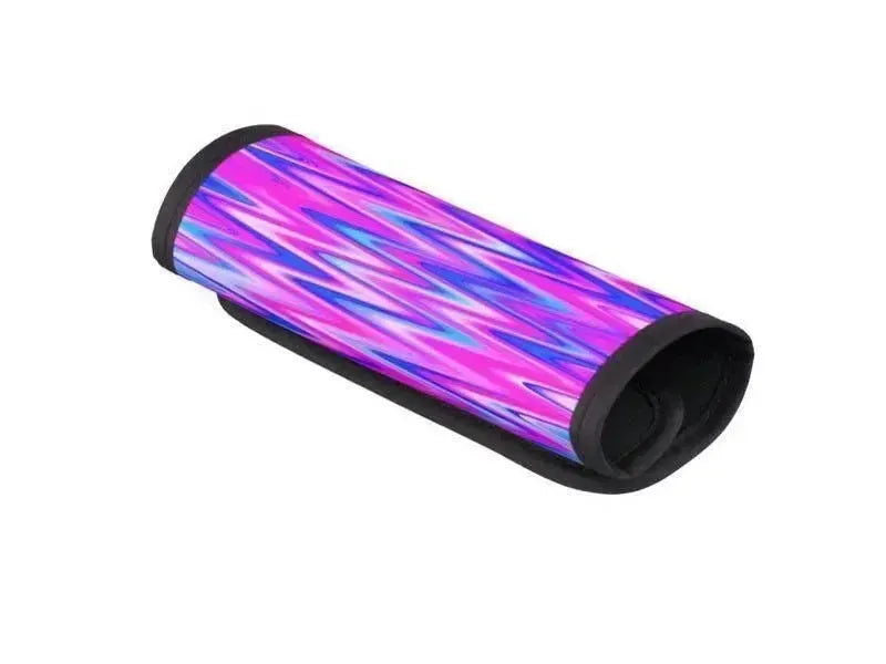 Luggage Handle Wraps-WAVY #1 Luggage Handle Wraps-Blues & Purples & Fuchsias-from COLORADDICTED.COM-