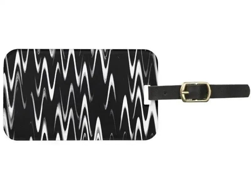 Luggage Tags-WAVY #1 Luggage Tags-Black & White-from COLORADDICTED.COM-