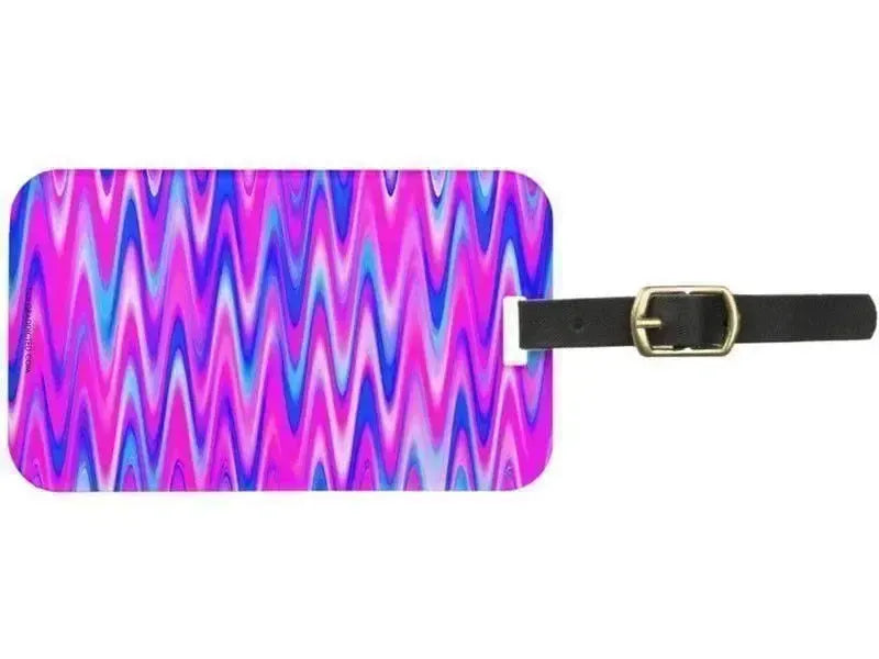 Luggage Tags-WAVY #1 Luggage Tags-Blues, Purples & Fuchsias-from COLORADDICTED.COM-