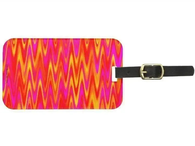 Luggage Tags-WAVY #1 Luggage Tags-Reds, Oranges, Yellows & Fuchsias-from COLORADDICTED.COM-