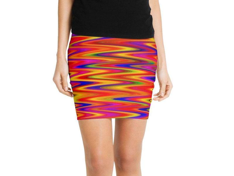 Mini Pencil Skirts-WAVY #1 Mini Pencil Skirts-Multicolor Bright-from COLORADDICTED.COM-