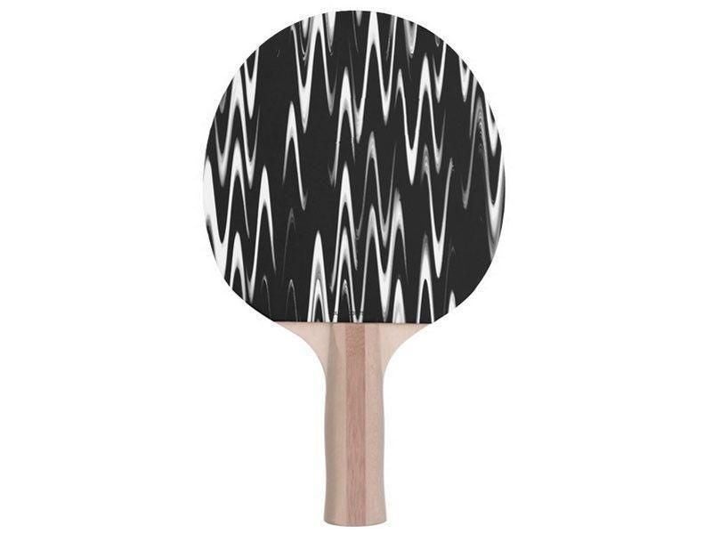 Ping Pong Paddles-WAVY #1 Ping Pong Paddles-Black &amp; White-from COLORADDICTED.COM-