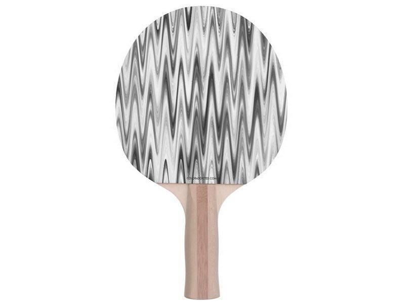 Ping Pong Paddles-WAVY #1 Ping Pong Paddles-Grays &amp; White-from COLORADDICTED.COM-