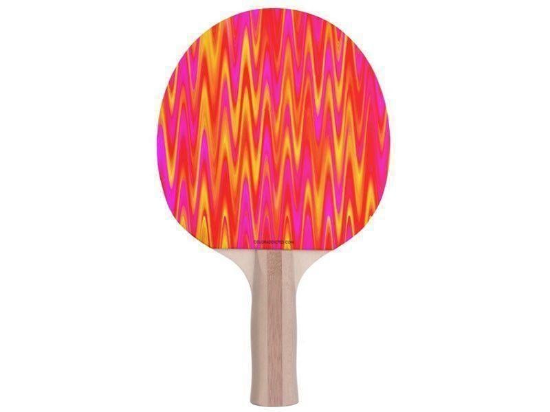 Ping Pong Paddles-WAVY #1 Ping Pong Paddles-Reds &amp; Oranges &amp; Yellows &amp; Fuchsias-from COLORADDICTED.COM-