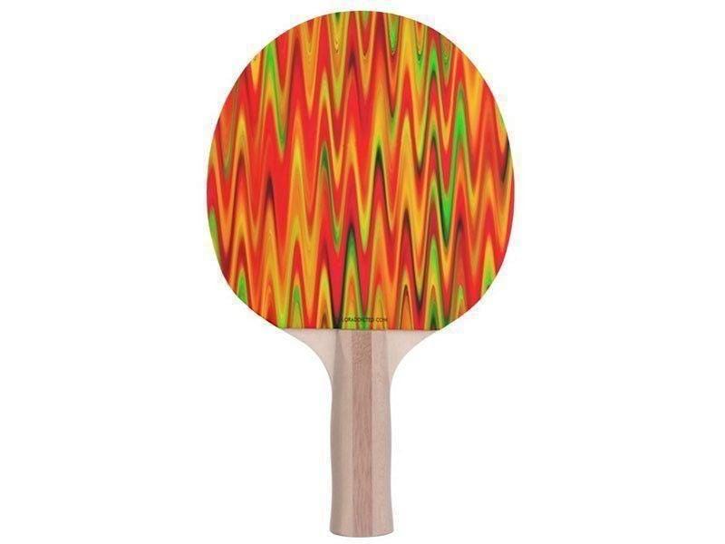 Ping Pong Paddles-WAVY #1 Ping Pong Paddles-Reds &amp; Oranges &amp; Yellows &amp; Greens-from COLORADDICTED.COM-