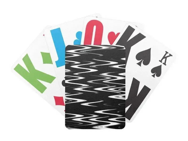 Playing Cards-WAVY #1 Premium Bicycle® E-Z See® LoVision® Playing Cards for visually impaired players-Black & White-from COLORADDICTED.COM-