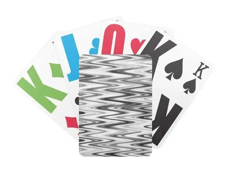 Playing Cards-WAVY #1 Premium Bicycle® E-Z See® LoVision® Playing Cards for visually impaired players-Grays & White-from COLORADDICTED.COM-