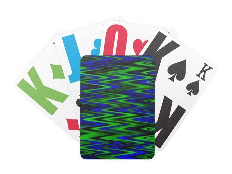 Playing Cards-WAVY #1 Premium Bicycle® E-Z See® LoVision® Playing Cards for visually impaired players-Blues &amp; Greens-from COLORADDICTED.COM-