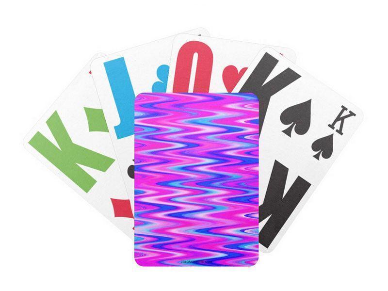 Playing Cards-WAVY #1 Premium Bicycle® E-Z See® LoVision® Playing Cards for visually impaired players-Blues &amp; Purples &amp; Fuchsias-from COLORADDICTED.COM-