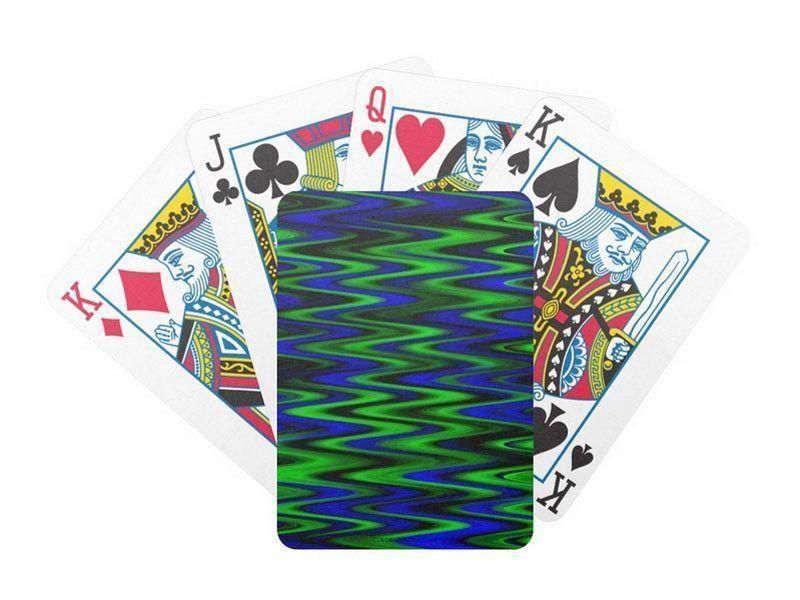 Playing Cards-WAVY #1 Premium Bicycle® Playing Cards-Blues &amp; Greens-from COLORADDICTED.COM-