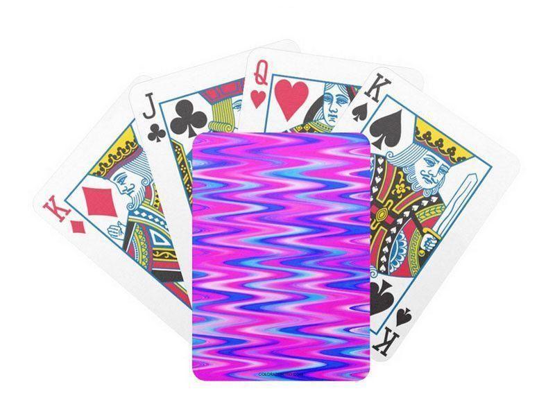 Playing Cards-WAVY #1 Premium Bicycle® Playing Cards-Blues &amp; Purples &amp; Fuchsias-from COLORADDICTED.COM-