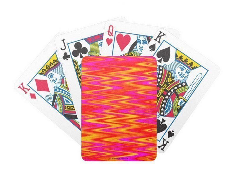 Playing Cards-WAVY #1 Premium Bicycle® Playing Cards-Reds &amp; Oranges &amp; Yellows &amp; Fuchsias-from COLORADDICTED.COM-