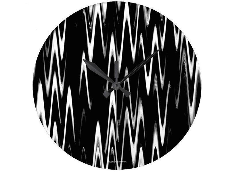 Wall Clocks-WAVY #1 Round Wall Clocks-Black &amp; White-from COLORADDICTED.COM-