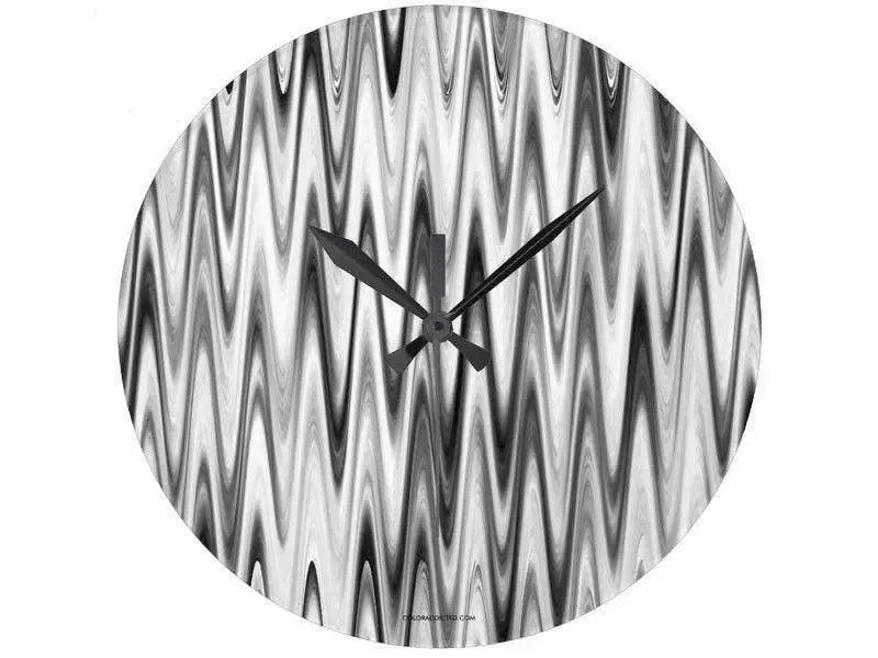Wall Clocks-WAVY #1 Round Wall Clocks-Grays & White-from COLORADDICTED.COM-