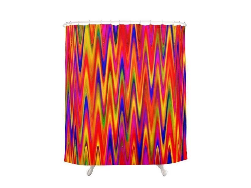 Shower Curtains-WAVY #1 Shower Curtains-Multicolor Bright-from COLORADDICTED.COM-