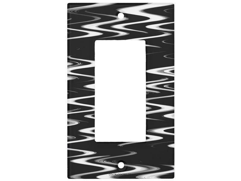 Light Switch Covers-WAVY #1 Single, Double &amp; Triple-Rocker Light Switch Covers-Black &amp; White-from COLORADDICTED.COM-