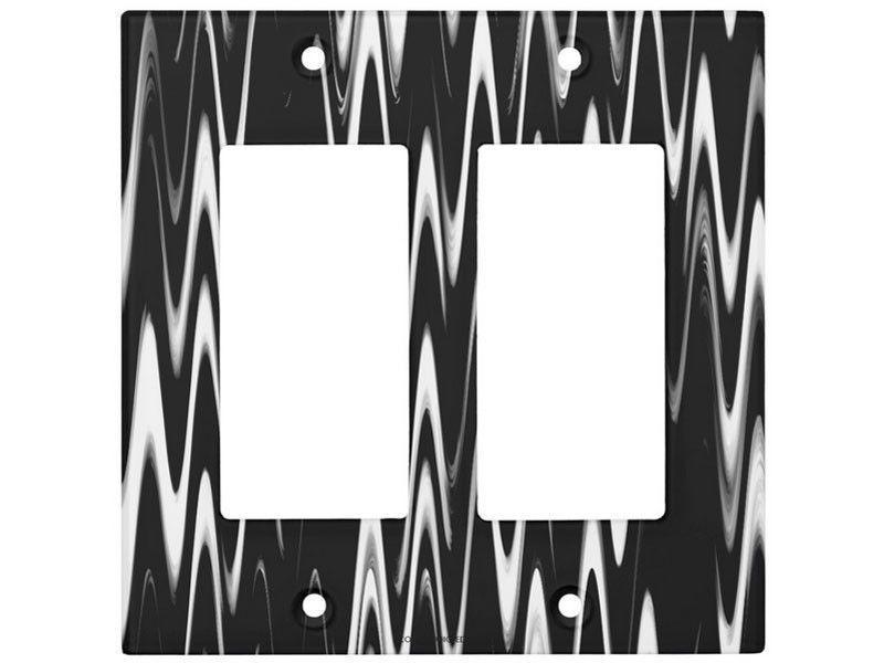 Light Switch Covers-WAVY #1 Single, Double &amp; Triple-Rocker Light Switch Covers-Black &amp; White-from COLORADDICTED.COM-