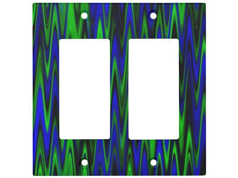 Light Switch Covers-WAVY #1 Single, Double &amp; Triple-Rocker Light Switch Covers-Blues &amp; Greens-from COLORADDICTED.COM-