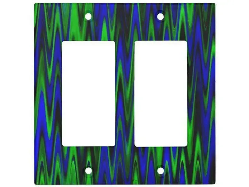 Rocker Light Switch Covers-WAVY #1 Single, Double & Triple-Rocker Light Switch Covers-Blues & Greens-from COLORADDICTED.COM-
