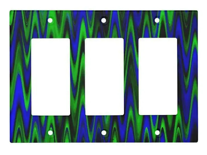 Rocker Light Switch Covers-WAVY #1 Single, Double & Triple-Rocker Light Switch Covers-Blues & Greens-from COLORADDICTED.COM-