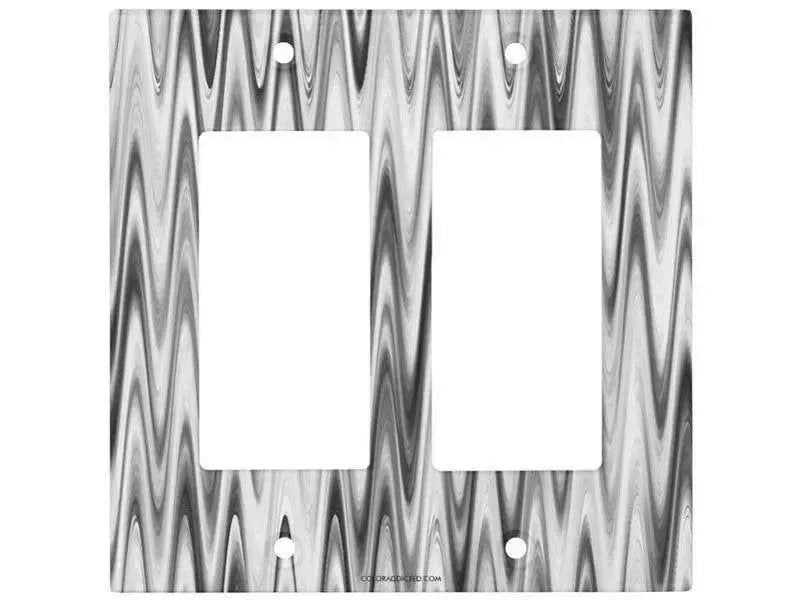 Rocker Light Switch Covers-WAVY #1 Single, Double & Triple-Rocker Light Switch Covers-Grays & White-from COLORADDICTED.COM-