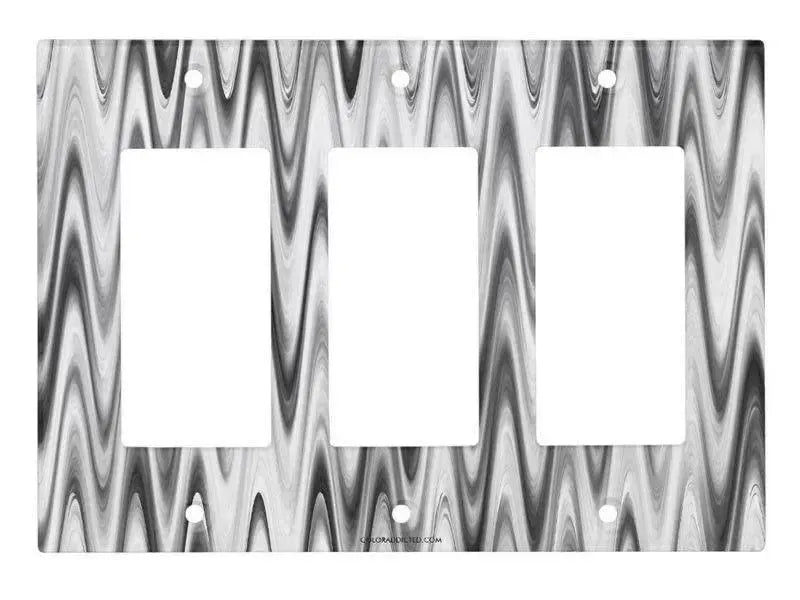 Rocker Light Switch Covers-WAVY #1 Single, Double & Triple-Rocker Light Switch Covers-Grays & White-from COLORADDICTED.COM-