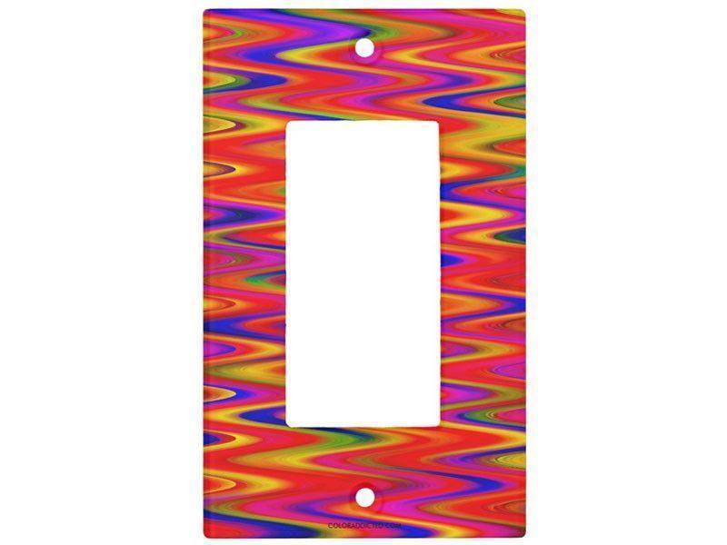 Light Switch Covers-WAVY #1 Single, Double &amp; Triple-Rocker Light Switch Covers-Multicolor Bright-from COLORADDICTED.COM-