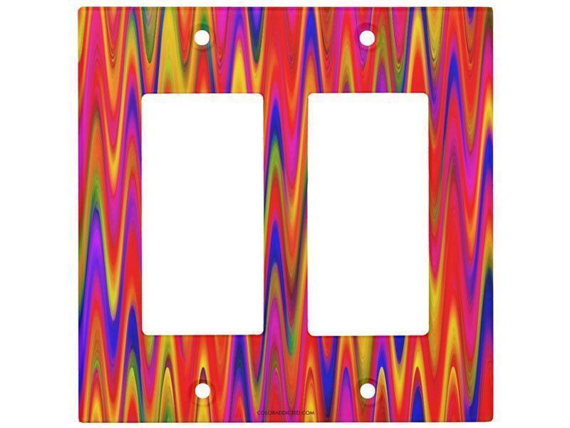 Rocker Light Switch Covers-WAVY #1 Single, Double &amp; Triple-Rocker Light Switch Covers-Multicolor Bright-from COLORADDICTED.COM-