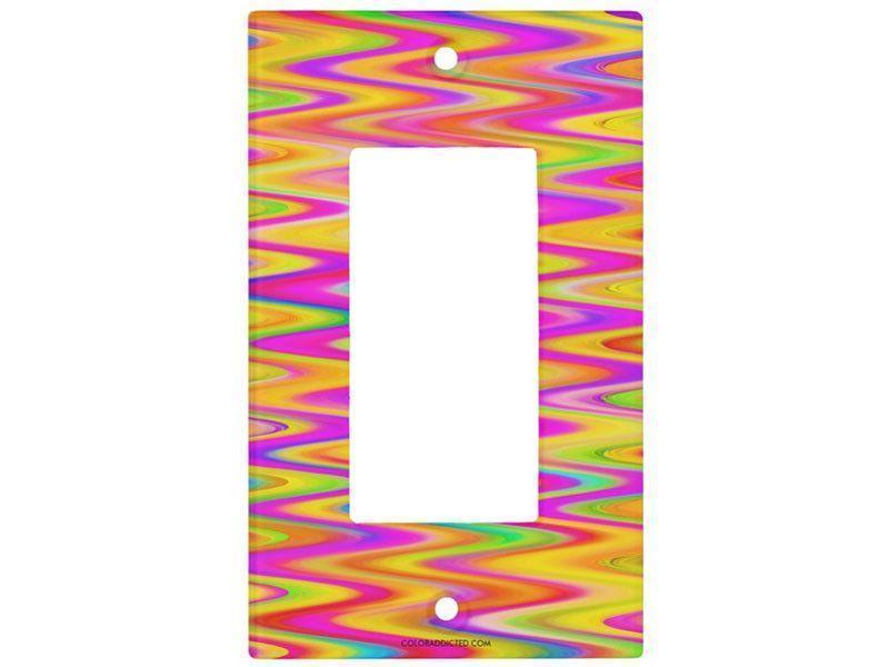 Light Switch Covers-WAVY #1 Single, Double &amp; Triple-Rocker Light Switch Covers-Multicolor Light-from COLORADDICTED.COM-