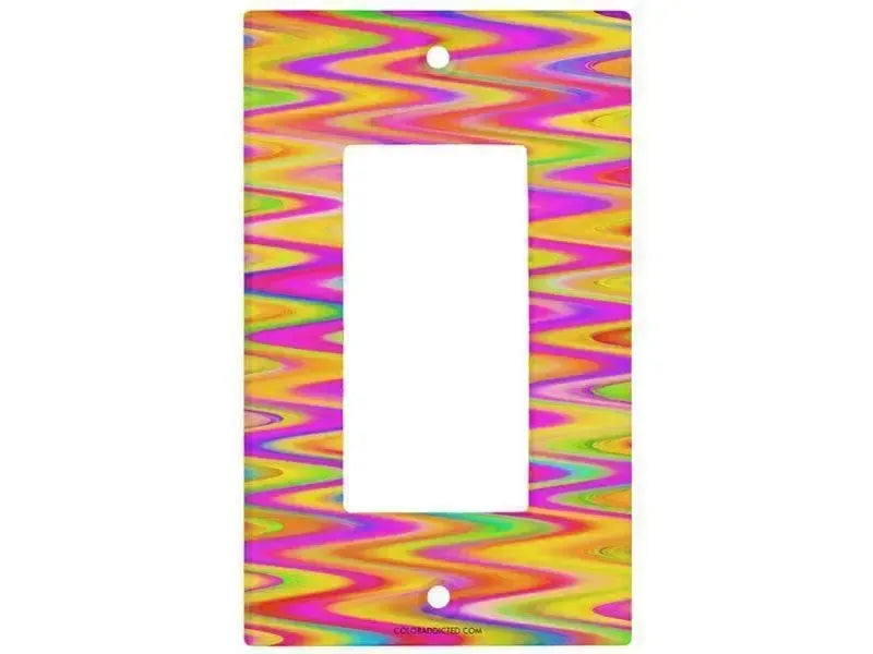 Rocker Light Switch Covers-WAVY #1 Single, Double & Triple-Rocker Light Switch Covers-Multicolor Light-from COLORADDICTED.COM-