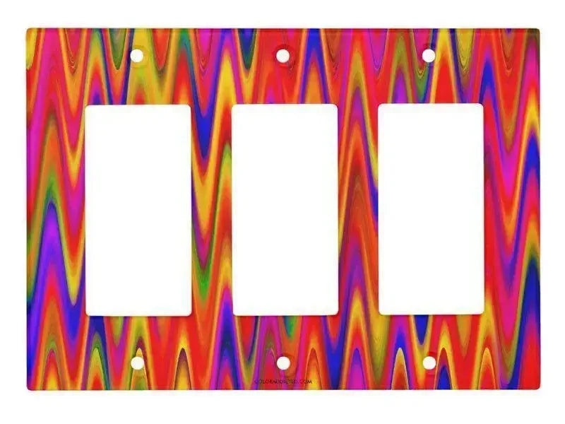 Rocker Light Switch Covers-WAVY #1 Single, Double & Triple-Rocker Light Switch Covers-from COLORADDICTED.COM-