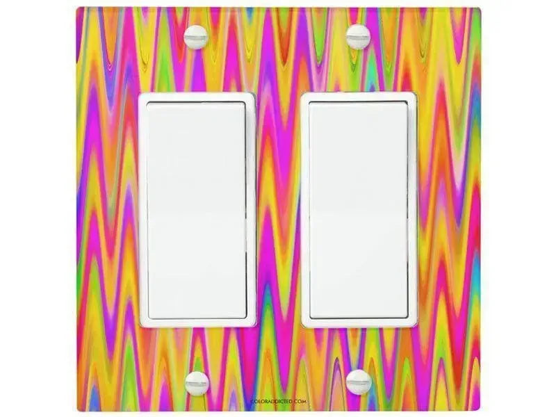 Rocker Light Switch Covers-WAVY #1 Single, Double & Triple-Rocker Light Switch Covers-from COLORADDICTED.COM-