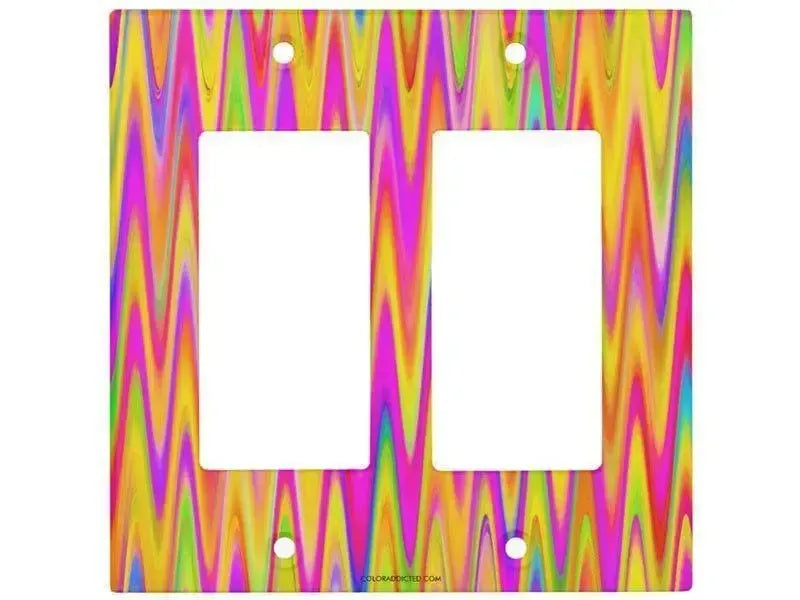 Rocker Light Switch Covers-WAVY #1 Single, Double & Triple-Rocker Light Switch Covers-from COLORADDICTED.COM-