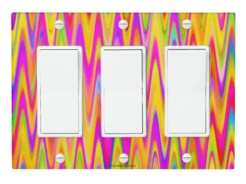 Rocker Light Switch Covers-WAVY #1 Single, Double & Triple-Rocker Light Switch Covers-from COLORADDICTED.COM-