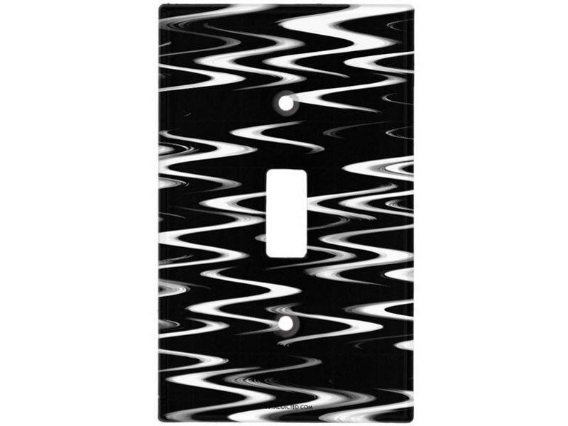 Light Switch Covers-WAVY #1 Single, Double &amp; Triple-Toggle Light Switch Covers-Black &amp; White-from COLORADDICTED.COM-