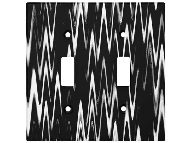 Toggle Light Switch Covers-WAVY #1 Single, Double & Triple-Toggle Light Switch Covers-Black & White-from COLORADDICTED.COM-