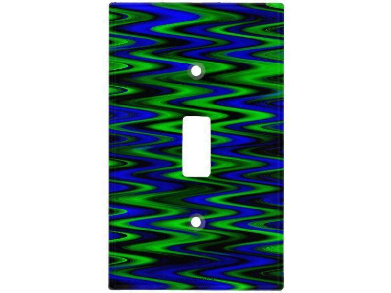 Light Switch Covers-WAVY #1 Single, Double &amp; Triple-Toggle Light Switch Covers-Blues &amp; Greens-from COLORADDICTED.COM-