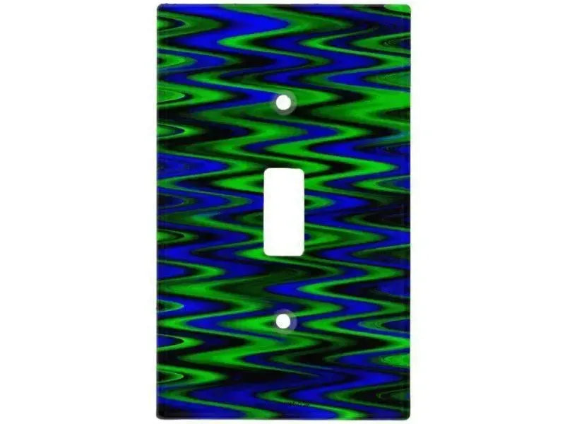 Toggle Light Switch Covers-WAVY #1 Single, Double & Triple-Toggle Light Switch Covers-Blues & Greens-from COLORADDICTED.COM-