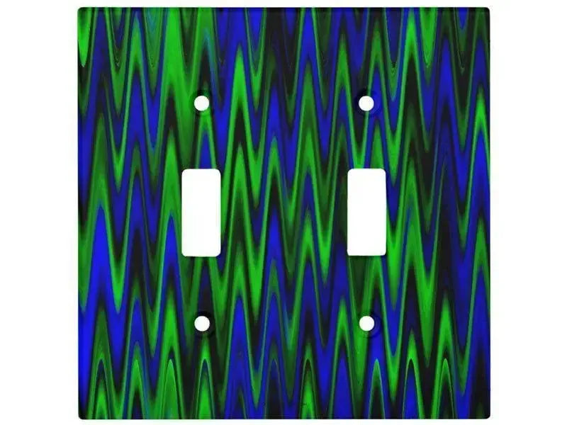 Toggle Light Switch Covers-WAVY #1 Single, Double & Triple-Toggle Light Switch Covers-Blues & Greens-from COLORADDICTED.COM-