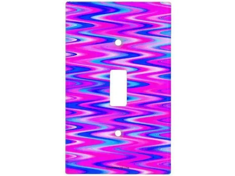 Toggle Light Switch Covers-WAVY #1 Single, Double & Triple-Toggle Light Switch Covers-Blues & Purples & Fuchsias-from COLORADDICTED.COM-
