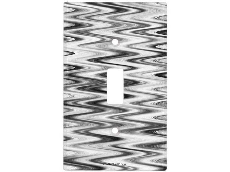 Light Switch Covers-WAVY #1 Single, Double &amp; Triple-Toggle Light Switch Covers-Grays &amp; White-from COLORADDICTED.COM-