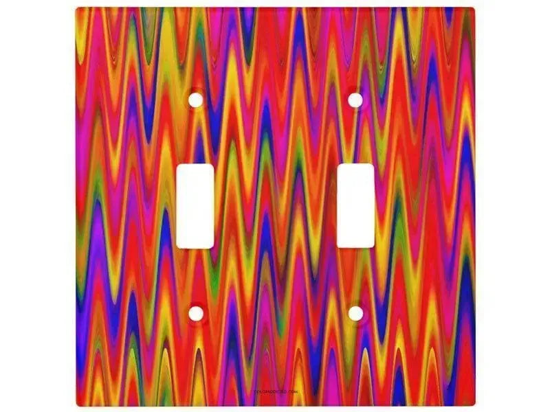 Toggle Light Switch Covers-WAVY #1 Single, Double & Triple-Toggle Light Switch Covers-Multicolor Bright-from COLORADDICTED.COM-