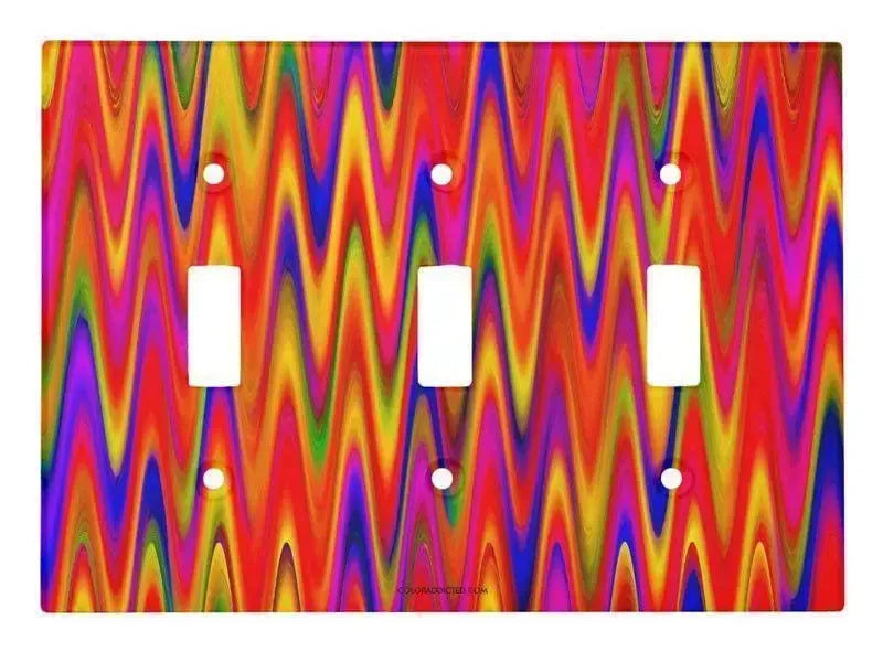 Toggle Light Switch Covers-WAVY #1 Single, Double & Triple-Toggle Light Switch Covers-Multicolor Bright-from COLORADDICTED.COM-