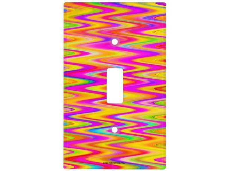 Light Switch Covers-WAVY #1 Single, Double &amp; Triple-Toggle Light Switch Covers-Multicolor Light-from COLORADDICTED.COM-
