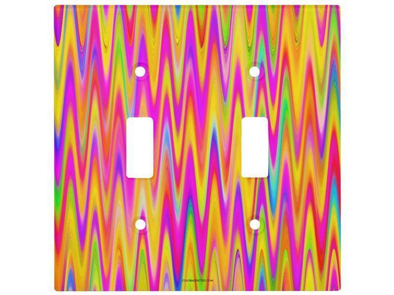 Light Switch Covers-WAVY #1 Single, Double &amp; Triple-Toggle Light Switch Covers-Multicolor Light-from COLORADDICTED.COM-